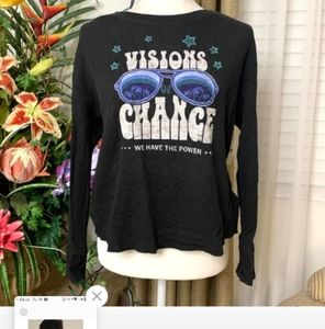 Anthropologie Visions of Change Waffle Graphic Top M